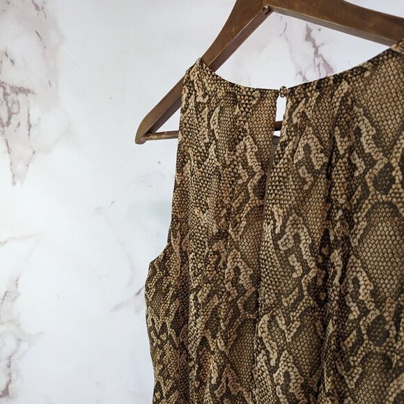 Lauren Ralph Lauren Dress Women 16 XL Brown Snake Skin Python Print Tank - Picture 9 of 15